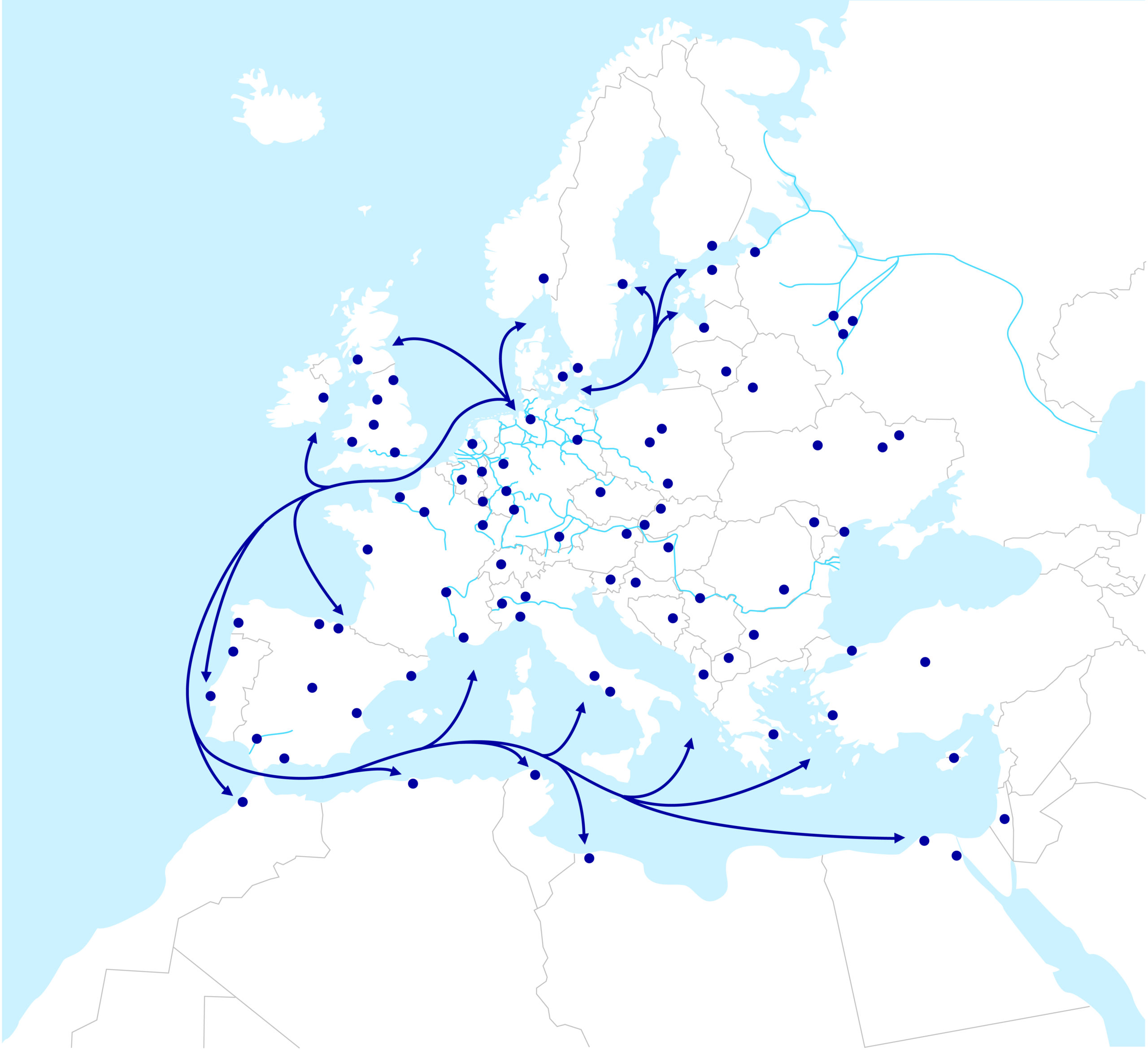 Shortsea Karte Europa